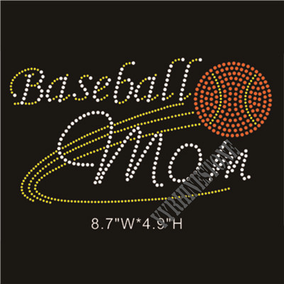 Baseball mom rhinestone transfer
