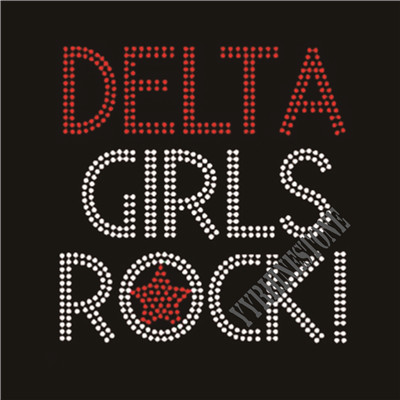 Delta girls rock rhinestone transfer