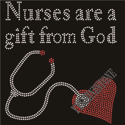 Nurses are a gift from God rhinestone transfer