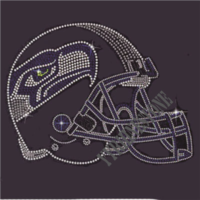 Seattle seahawks helmet rhinestone motifs sports designs