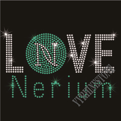 Love nerium rhinestone transfer